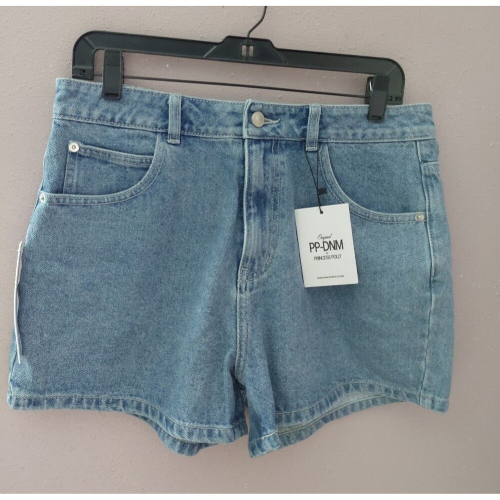 NWT PRINCESS POLLY Tropicana Denim Jean Shorts Sz 8 Med Blue Wash